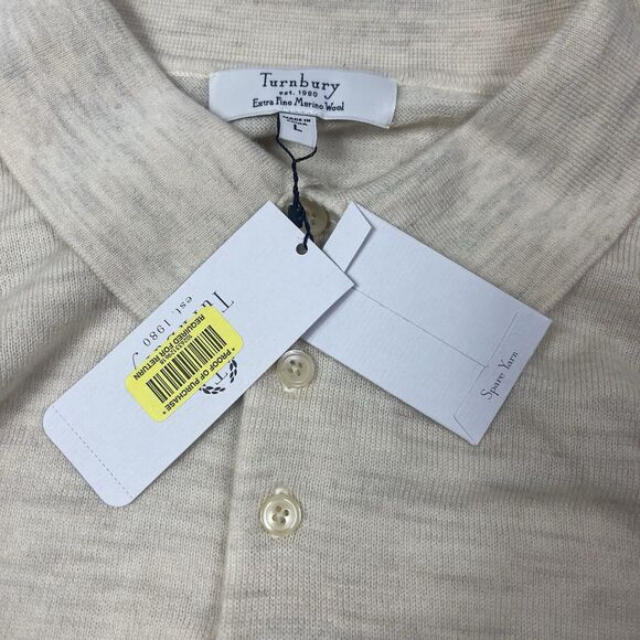 Turnbury Men’s Extra Fine Merino Wool Popover Sweater L Grandpa Literary Preppy - Picture 9 of 11